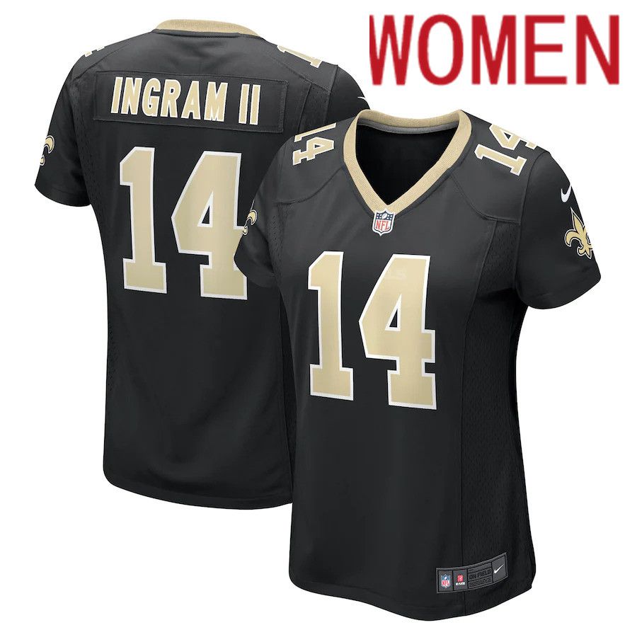 Women New Orleans Saints #14 Mark Ingram II Nike Black Game NFL Jersey->women nfl jersey->Women Jersey